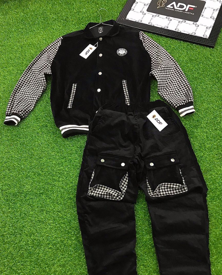 black cargo jacket & pant